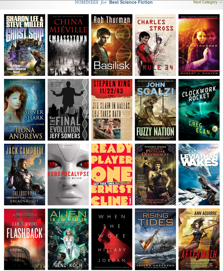 Goodreads Semifinalists for Best Science Fiction of 2011